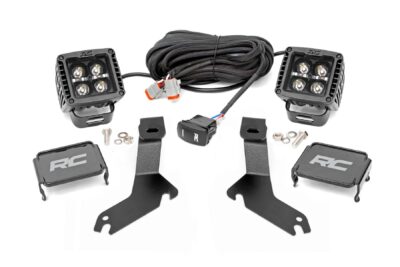 LED Light Kit | Ditch Mount | 2" Black Pair | Amber DRL | Chevy Silverado 1500 (99-06)