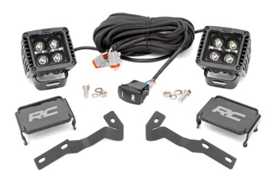 LED Light Kit | Ditch Mount | 2" Black Pair | Amber DRL | Toyota Tacoma (16-23)