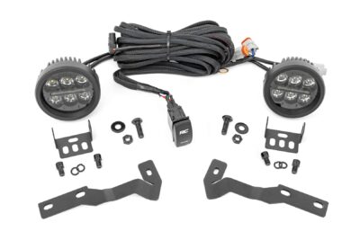 LED Light Kit | Ditch Mount | Black Series Round | 3.5 Inch | Amber DRL | Toyota Tacoma (16-23)